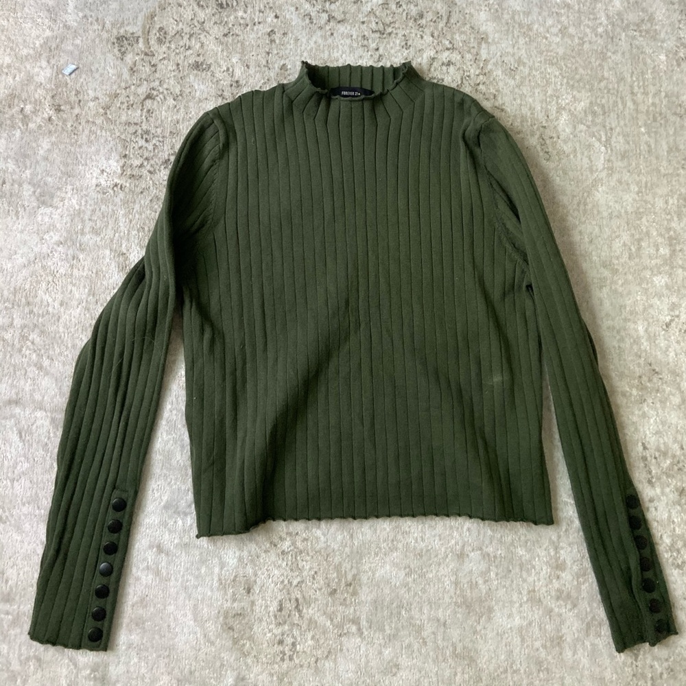 Forever21+ Ribbed Mockneck